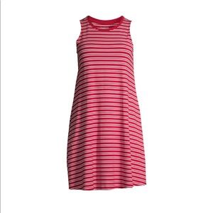 Time and Tru Womens Dress Size XL 16-18 Casual Pull On Stripe Sleeveless New